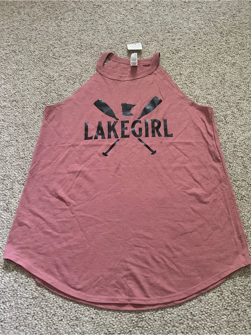 MN Lakegirl Sleeveless Halter Tank Top - Dusty Rose